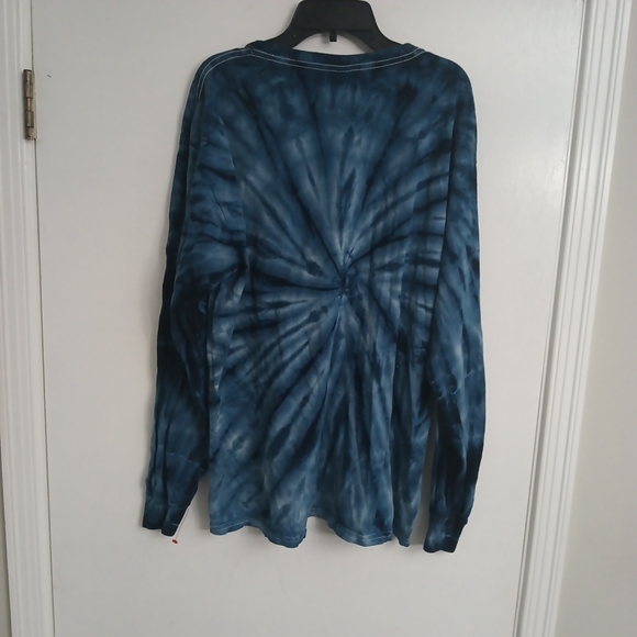 Gildan Blue Tie-Dye Long Sleeve Shirt - Picture 8 of 10
